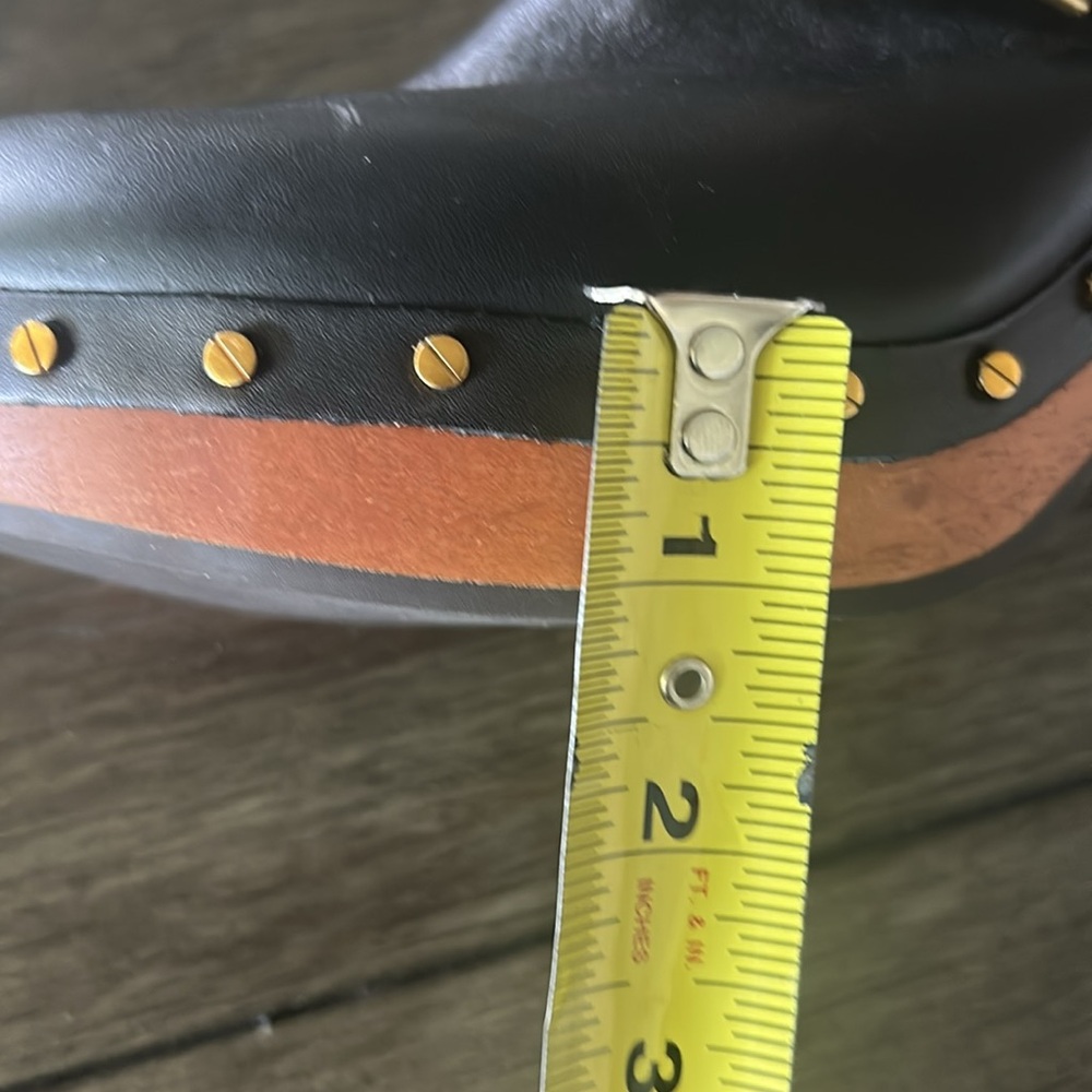 Veronica Beard Black and Brown Mules with Gold Accents - Picture 16 of 16